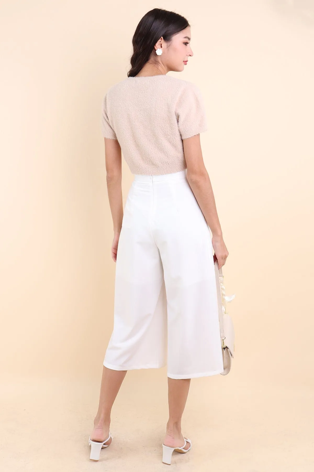 NELLIE BUTTON UP CULOTTES IN WHITE