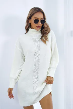 Nelly in New York Turtleneck Braided Sweater Dress | 3 Colors