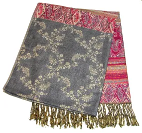 Nepal Hand Made Pashmina Shawl Scarf Gray