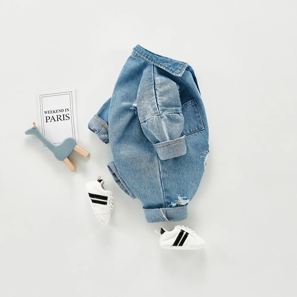 Newborn Baby Denim Ripped Romper Buy Baby Clothes Wholesale