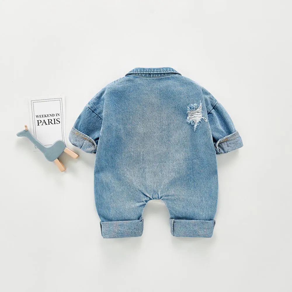 Newborn Baby Denim Ripped Romper Buy Baby Clothes Wholesale