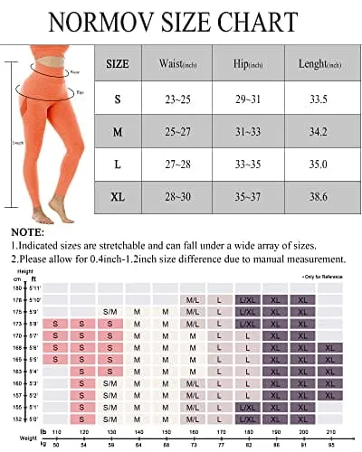 NORMOV Butt Lifting Workout Leggings for Women, Seamless High Waist Gym Yoga Pants Orange