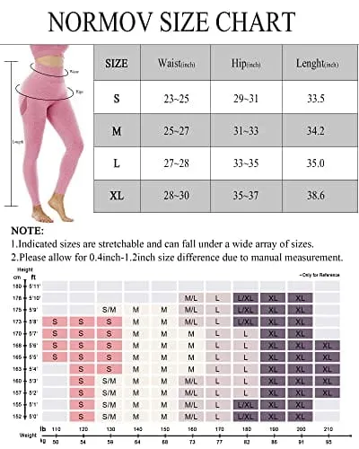 NORMOV Butt Lifting Workout Leggings for Women, Seamless High Waist Gym Yoga Pants Pink