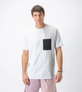 Overlay Box Tee White/Silver Marle