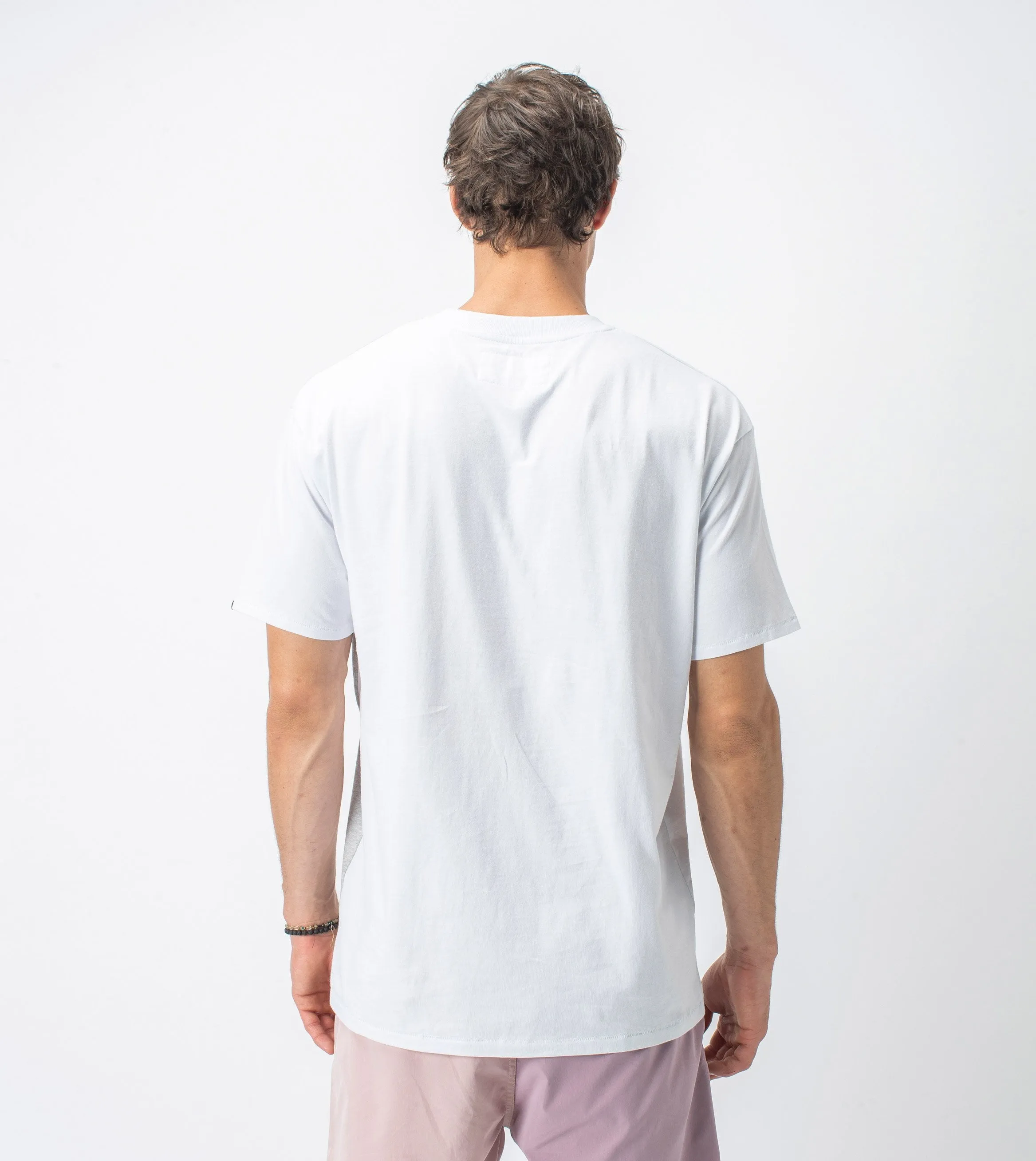 Overlay Box Tee White/Silver Marle