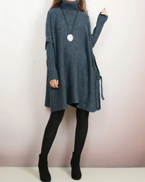 Oversized Sweater, sweater tunic dress, jumper tunic, pullover sweaters women, turtleneck sweater, knit dress, long sweaters(Y2137)