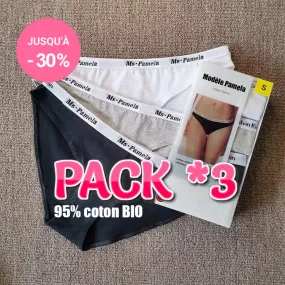 Pack de 3 Culottes en Coton BIO - Modèle Pamela