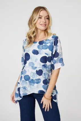 Polka Dot Layered Blouse Top