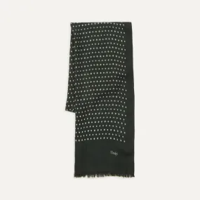 Polka Dot Wool Scarf; Green