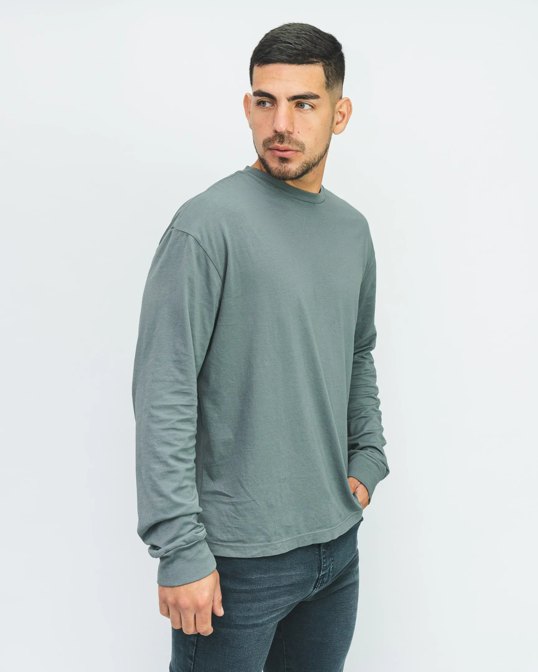 Premium Pima Long Sleeve Tee - Plomo