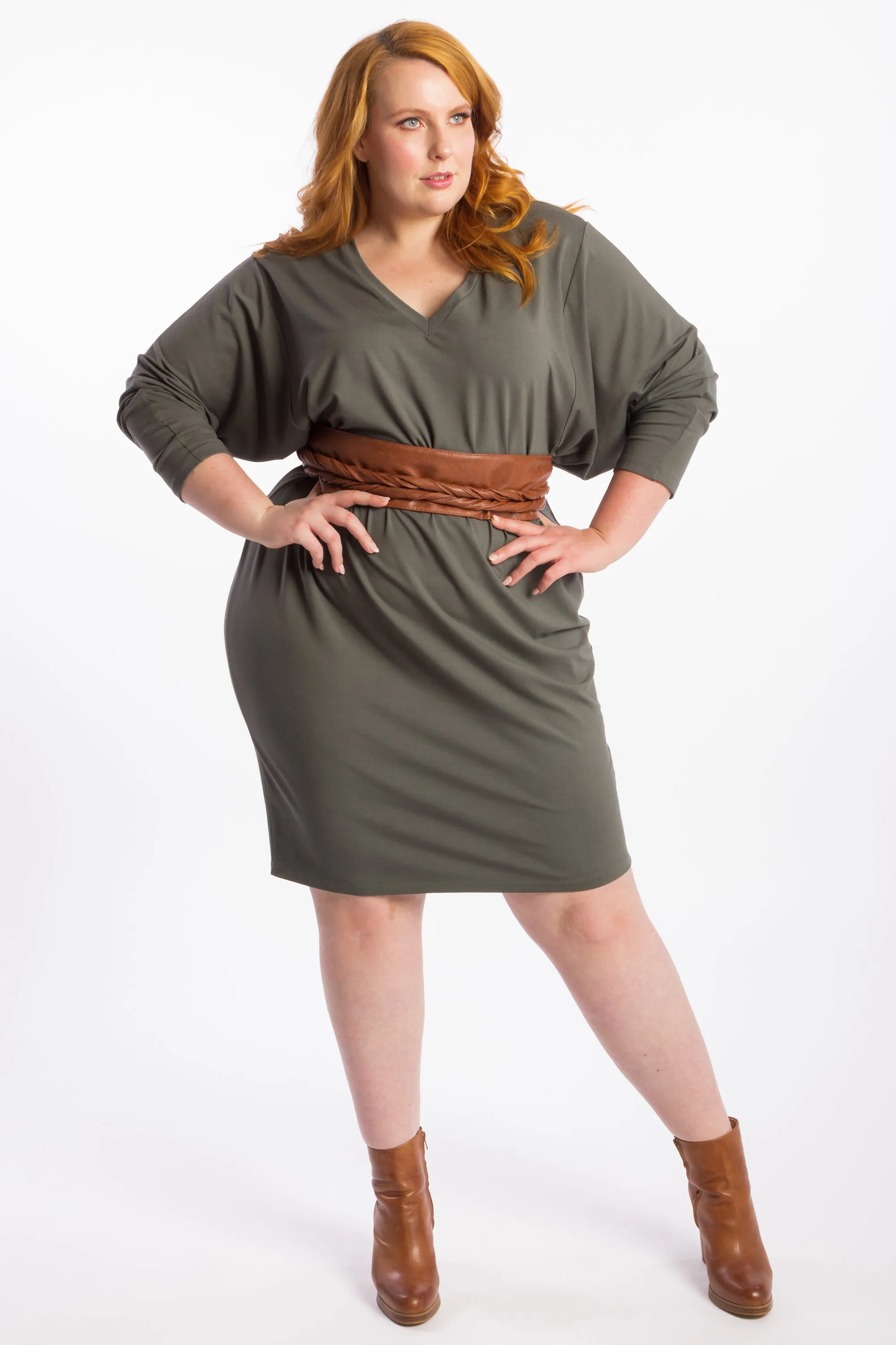 Rebel Yell Batwing Dress - Khaki