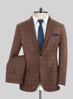 Reda Nutmeg Brown Checks Wool Suit