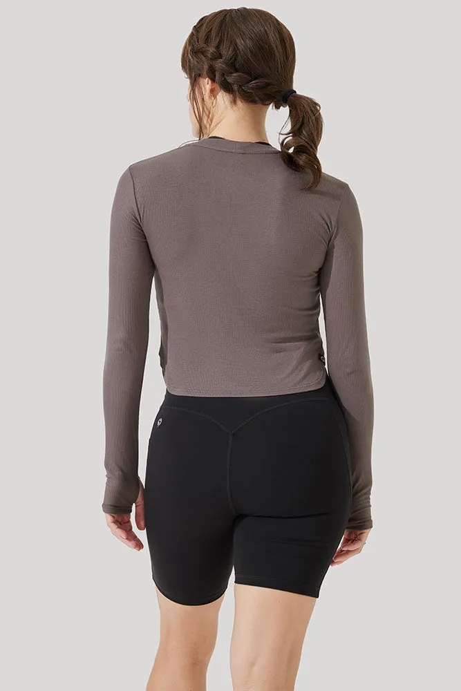 Refine Long Sleeve Top - Woodland Taupe