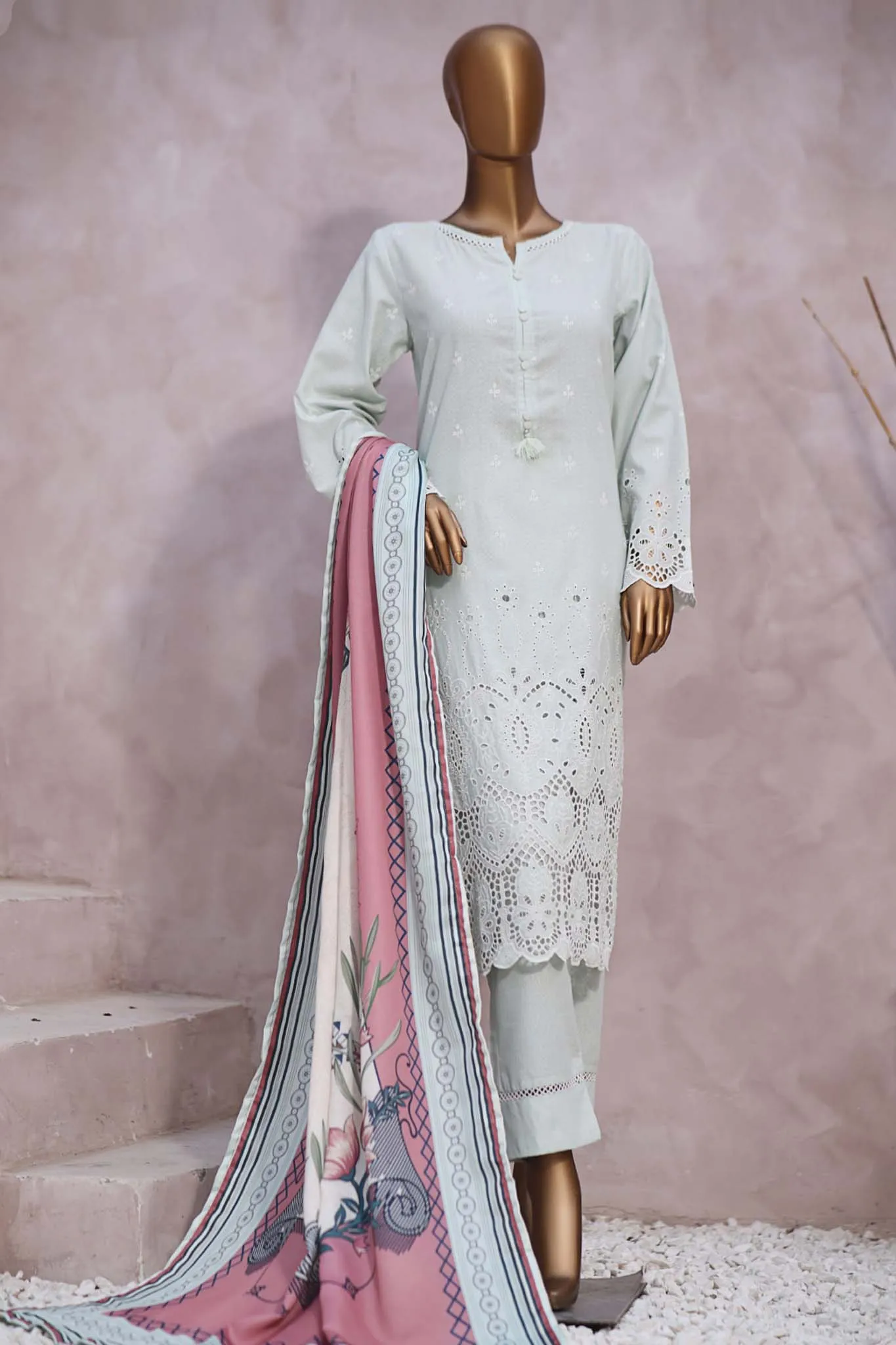 Sada Bahar Stitched 3 Piece Karandi Shawl Collection'2023-KCK-Ice