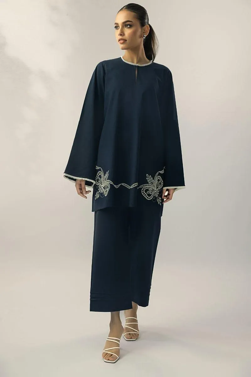 Sania Maskatiya - Elanour - RAW SILK - Midnight Blue - 2 Piece