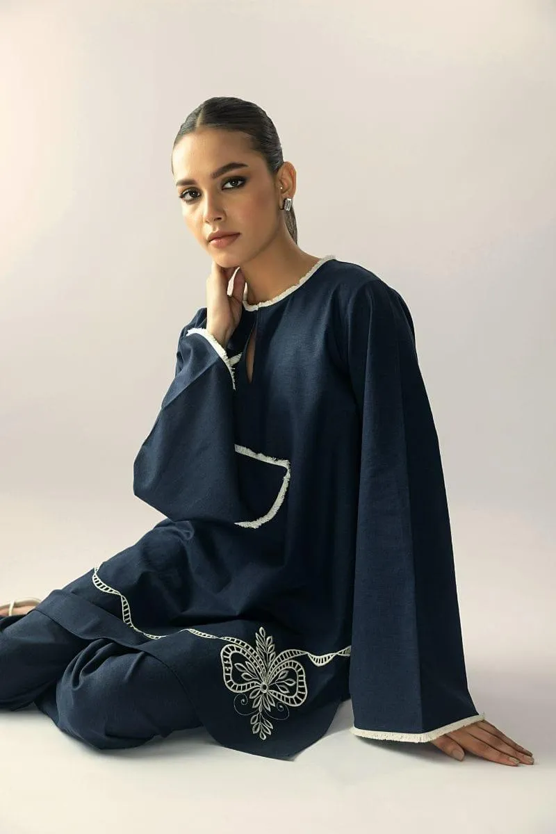 Sania Maskatiya - Elanour - RAW SILK - Midnight Blue - 2 Piece