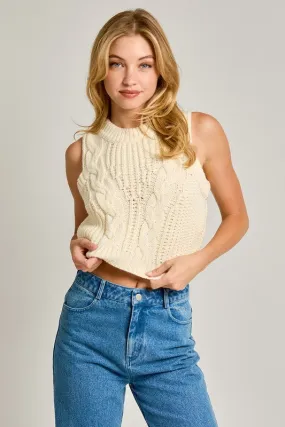 Sarah Sleeveless Cable Sweater