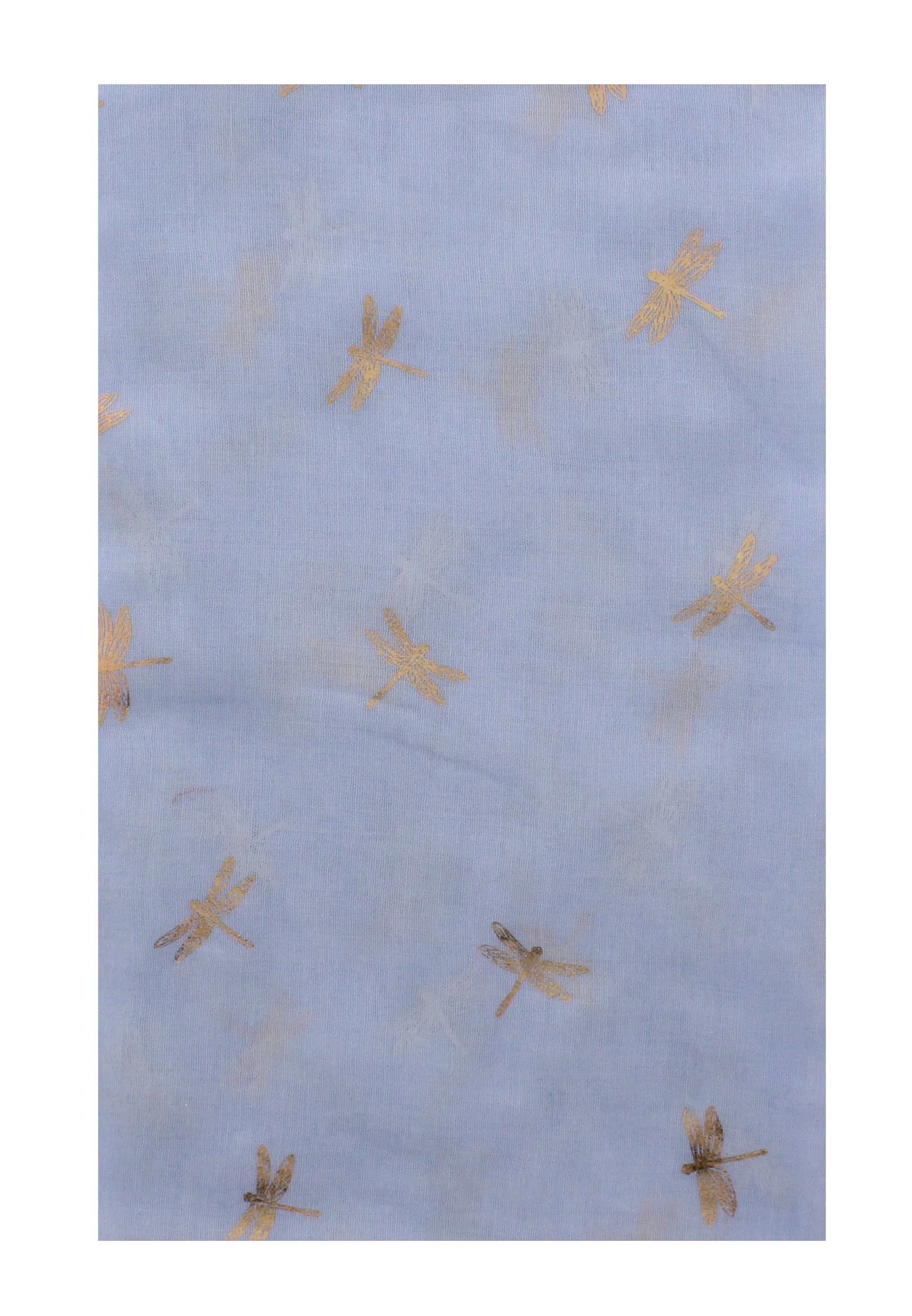 Scarf with Small Gold Foil Dragonfly Print