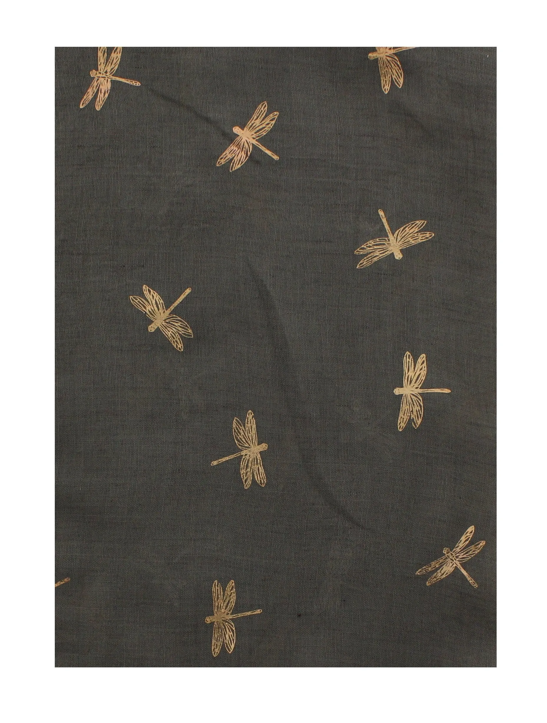 Scarf with Small Gold Foil Dragonfly Print