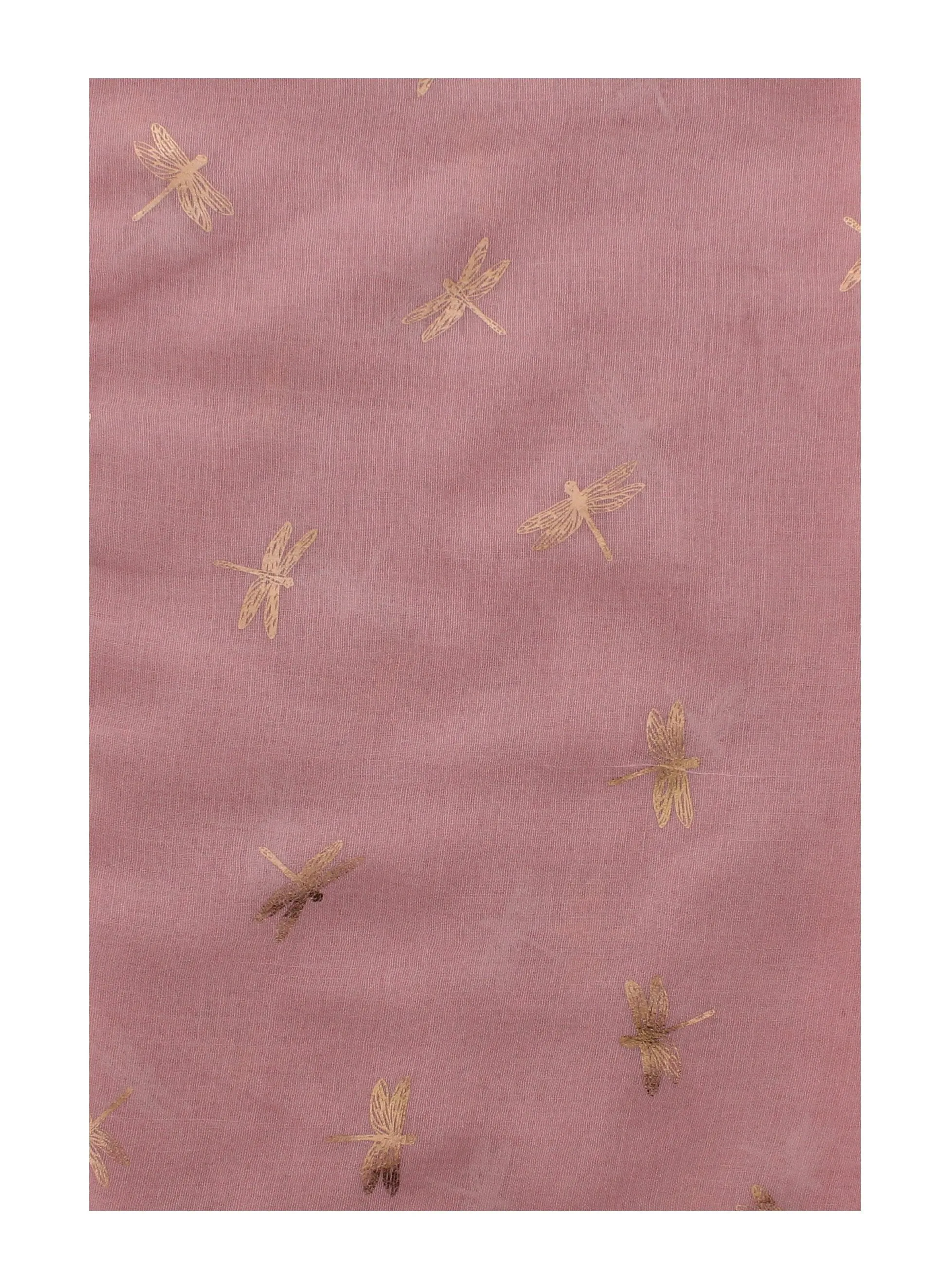 Scarf with Small Gold Foil Dragonfly Print