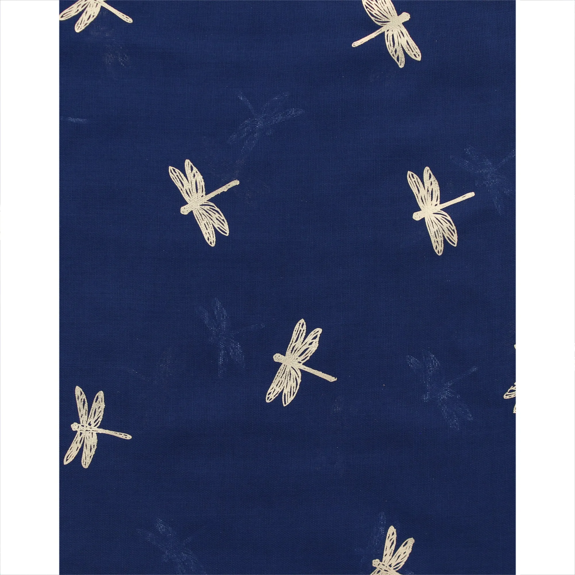 Scarf with Small Gold Foil Dragonfly Print