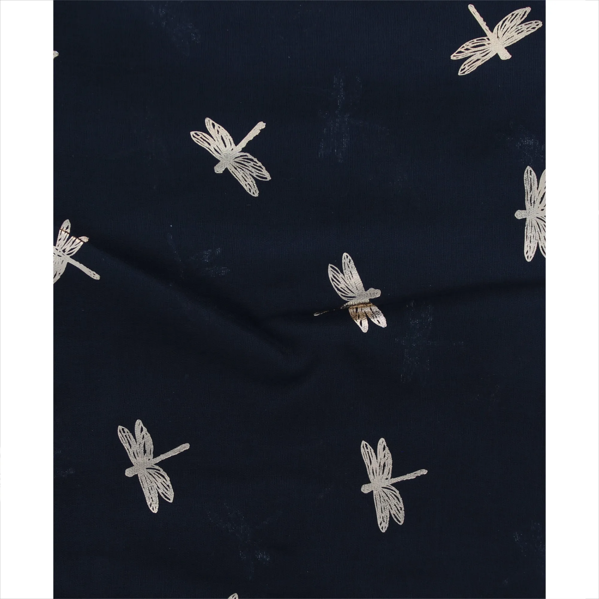 Scarf with Small Gold Foil Dragonfly Print