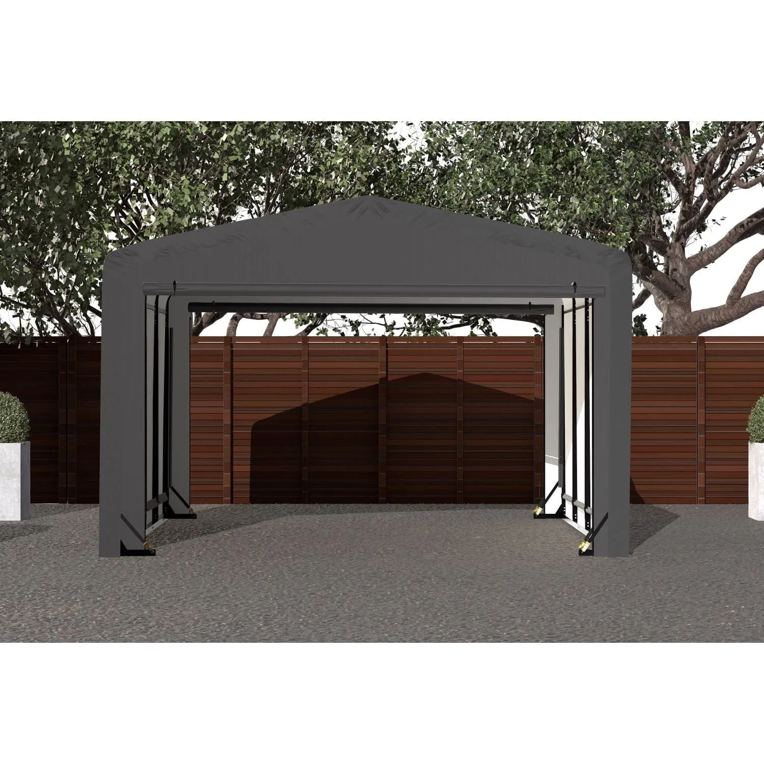 ShelterLogic | ShelterTube Wind and Snow-Load Rated Garage 12x18x8 Gray