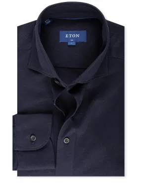 Slim Fit Pique Shirt Dark Navy