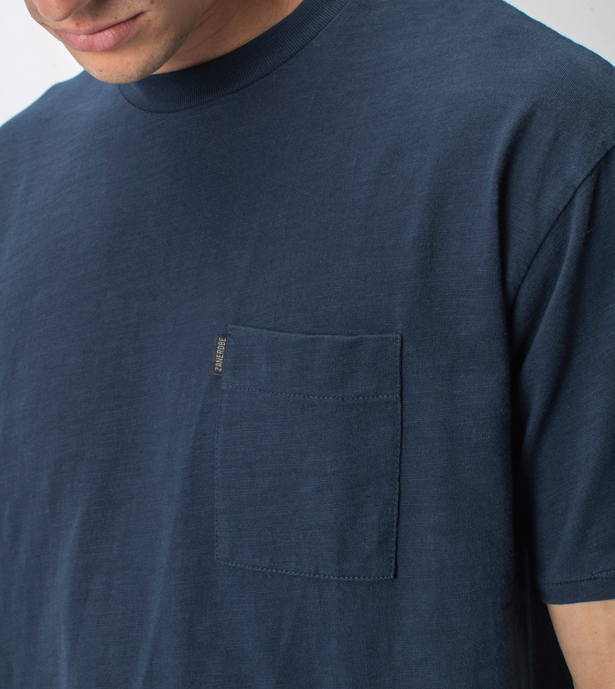 Slub Box Pocket Tee Washed Ink