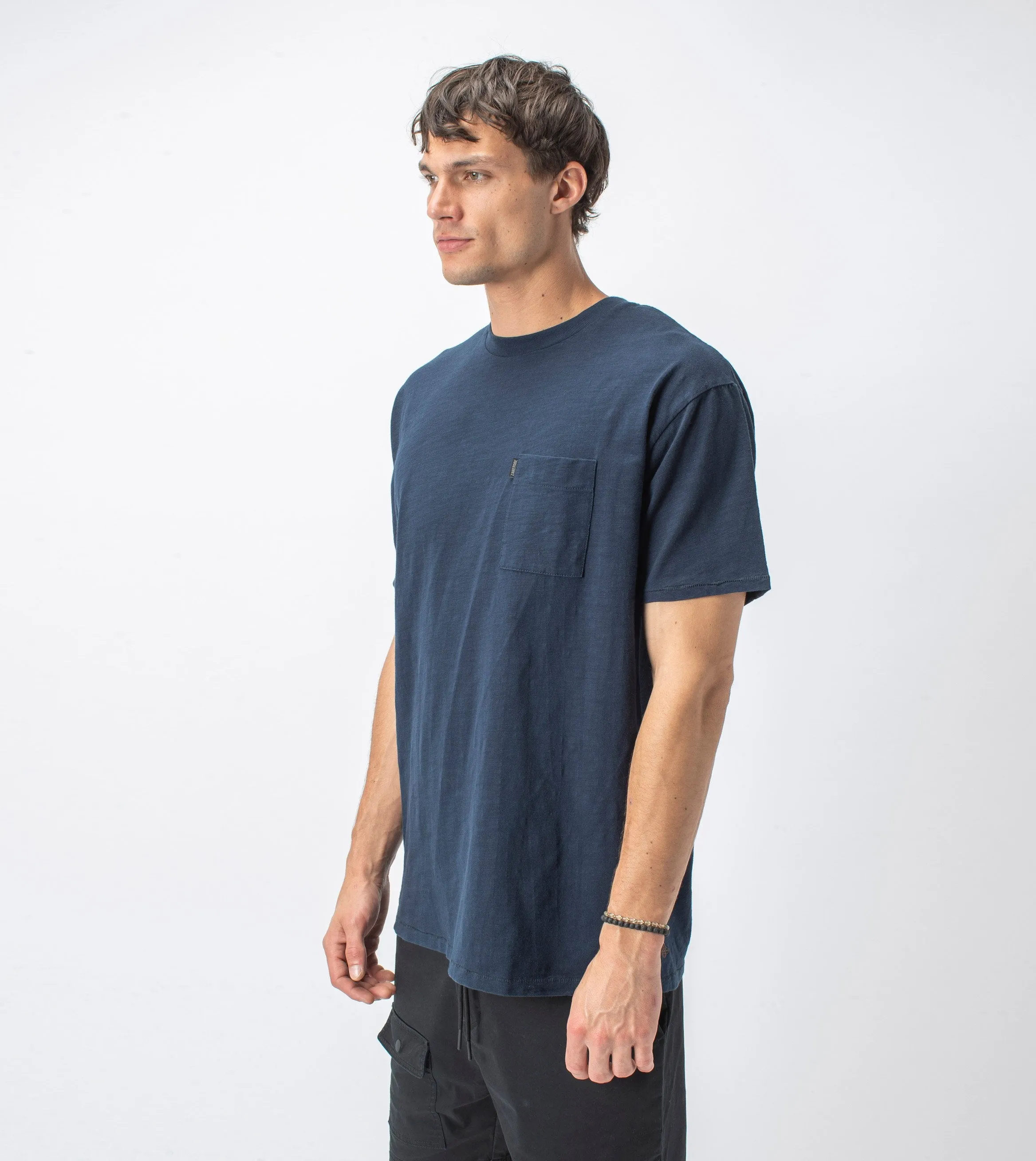 Slub Box Pocket Tee Washed Ink