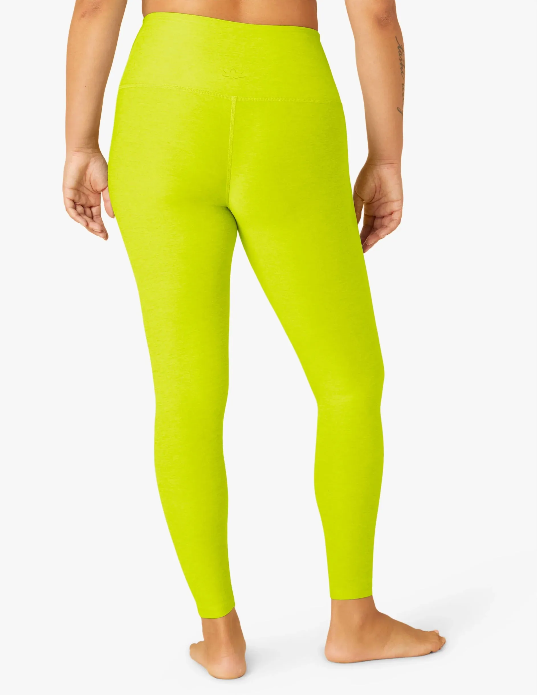 Spacedye Caught In The Midi High Waisted Legging in Chartreuse