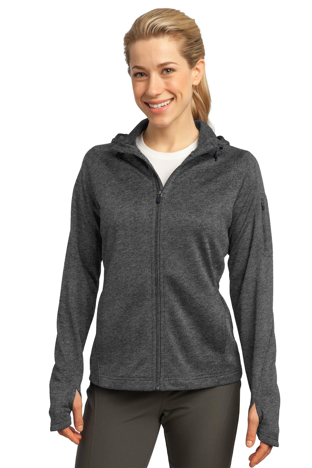 Sport-Tek® Ladies Tech Fleece Full-Zip Hooded Jacket. L248