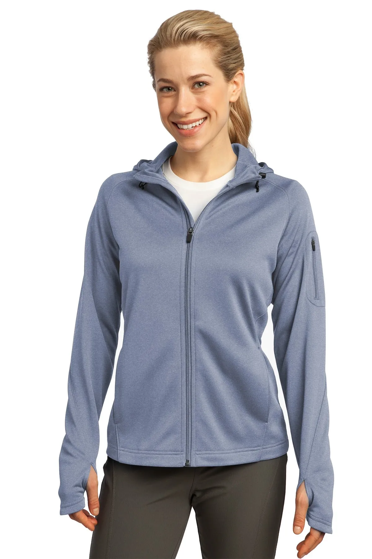 Sport-Tek® Ladies Tech Fleece Full-Zip Hooded Jacket. L248