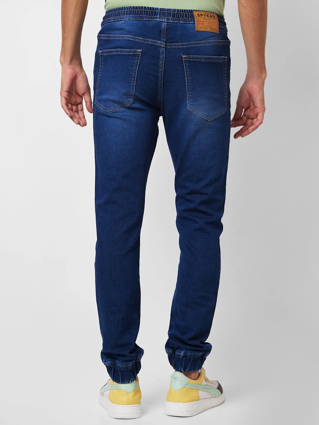 Spykar High Rise  Regular Fit Blue Jeans For Men