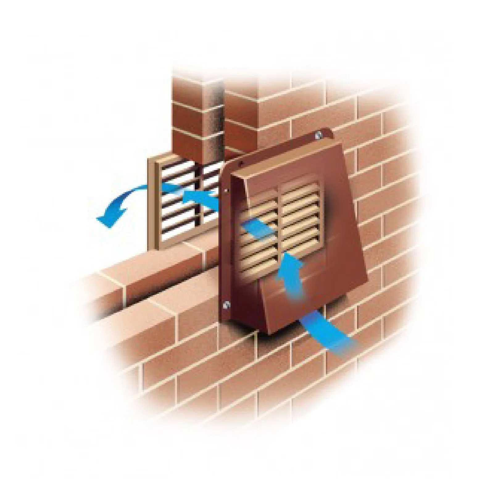 Terracotta Hooded Cowl Vent Cover for Air Bricks Grilles Extractors