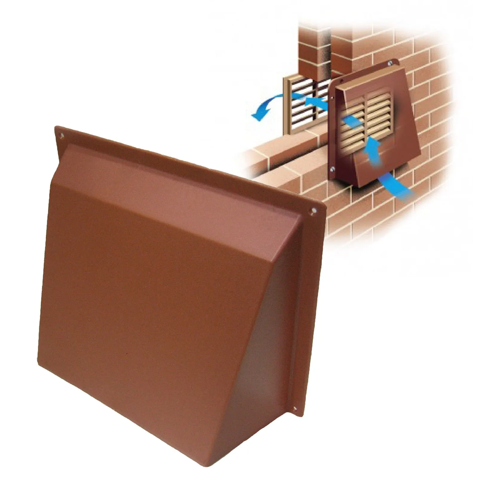 Terracotta Hooded Cowl Vent Cover for Air Bricks Grilles Extractors