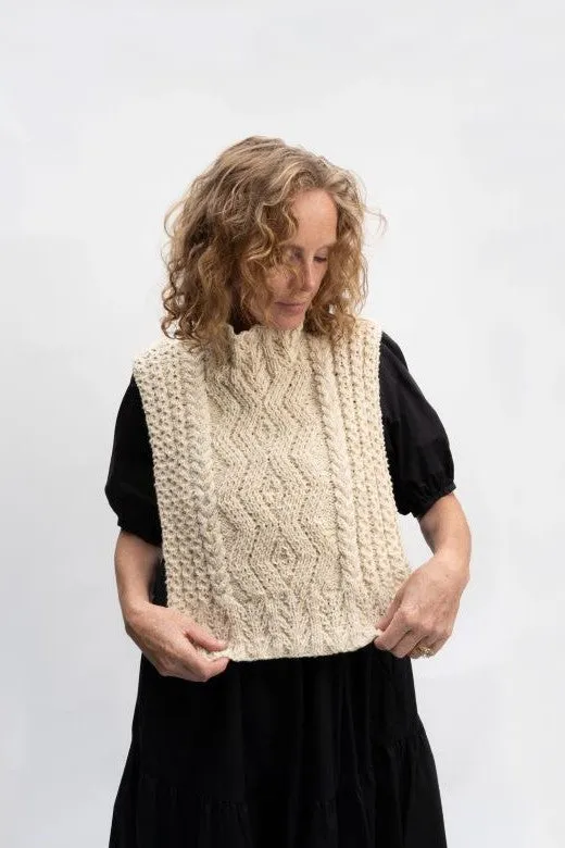 The Aran Handknit Cable Body Bib