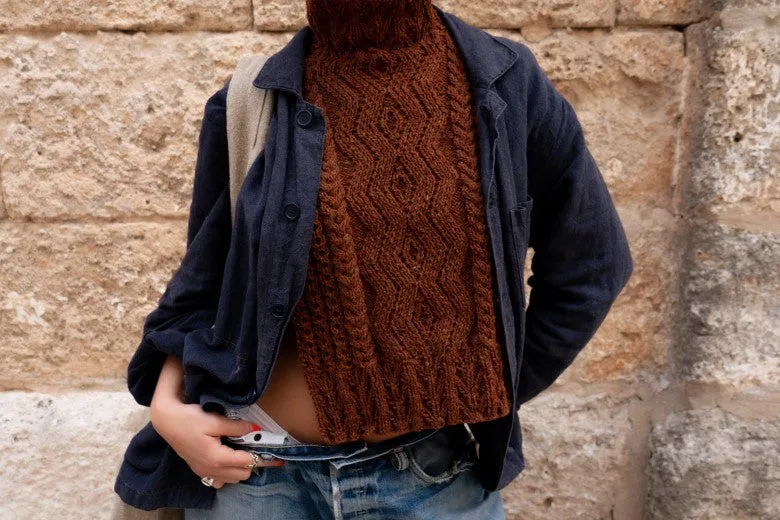 The Aran Handknit Cable Body Bib