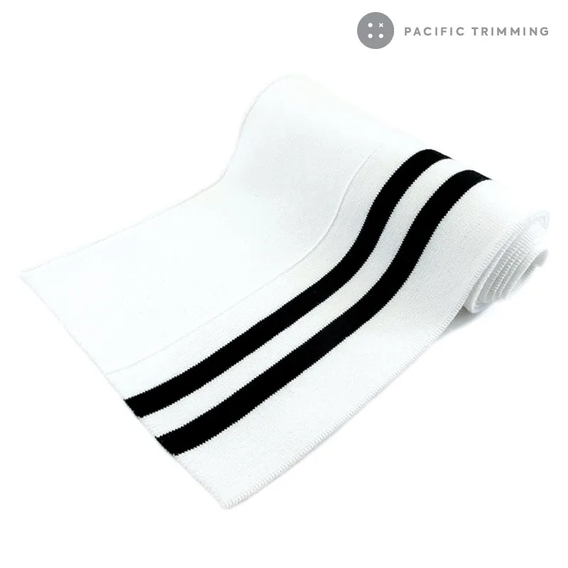 Two Line Striped Rib Knit Multiple Colors