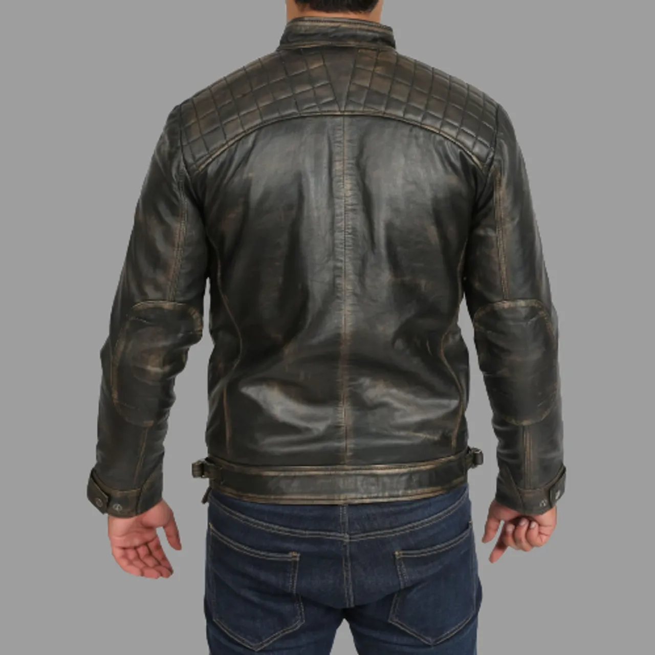 Vintage Cowhide Leather Jacket for Men