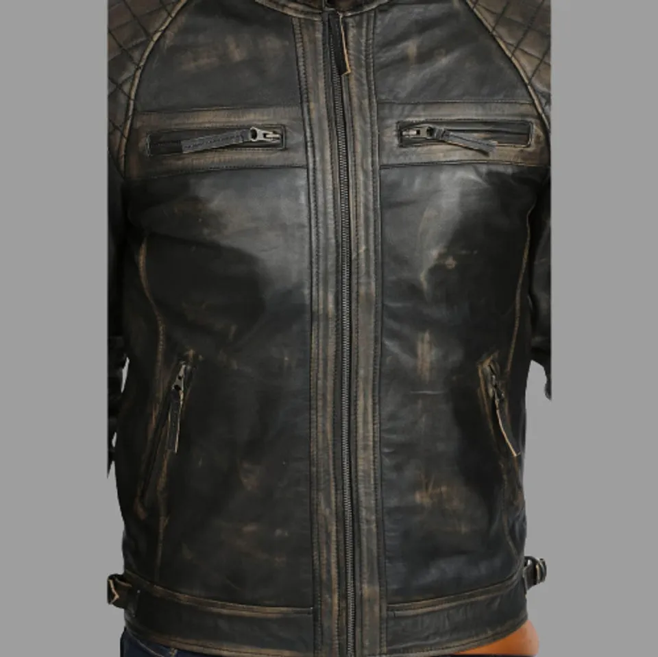 Vintage Cowhide Leather Jacket for Men