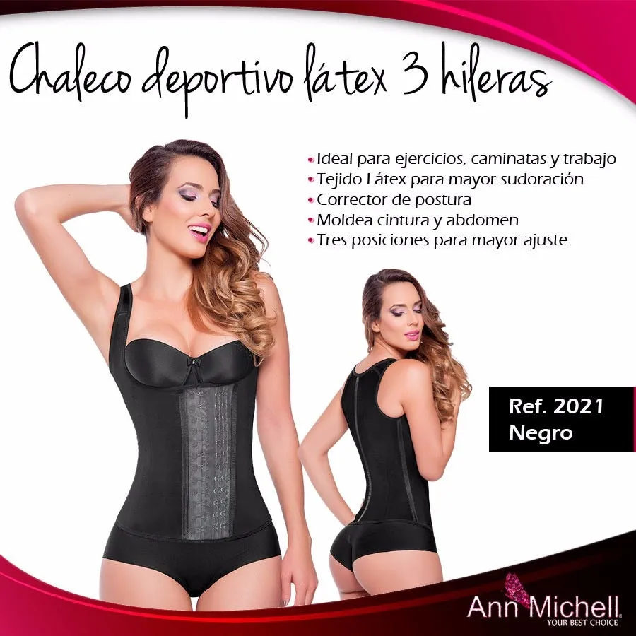 Waist Training Vest Latex Ann Michell Thick Straps 2027D Latex