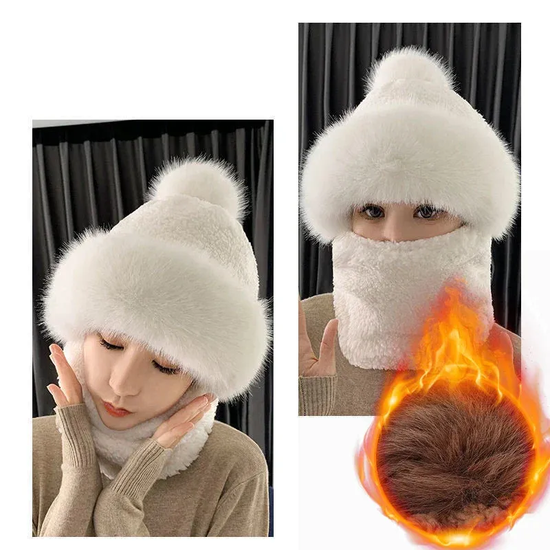 Warm Winter Fluffy Thick Hat Scarf