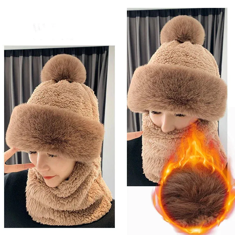 Warm Winter Fluffy Thick Hat Scarf