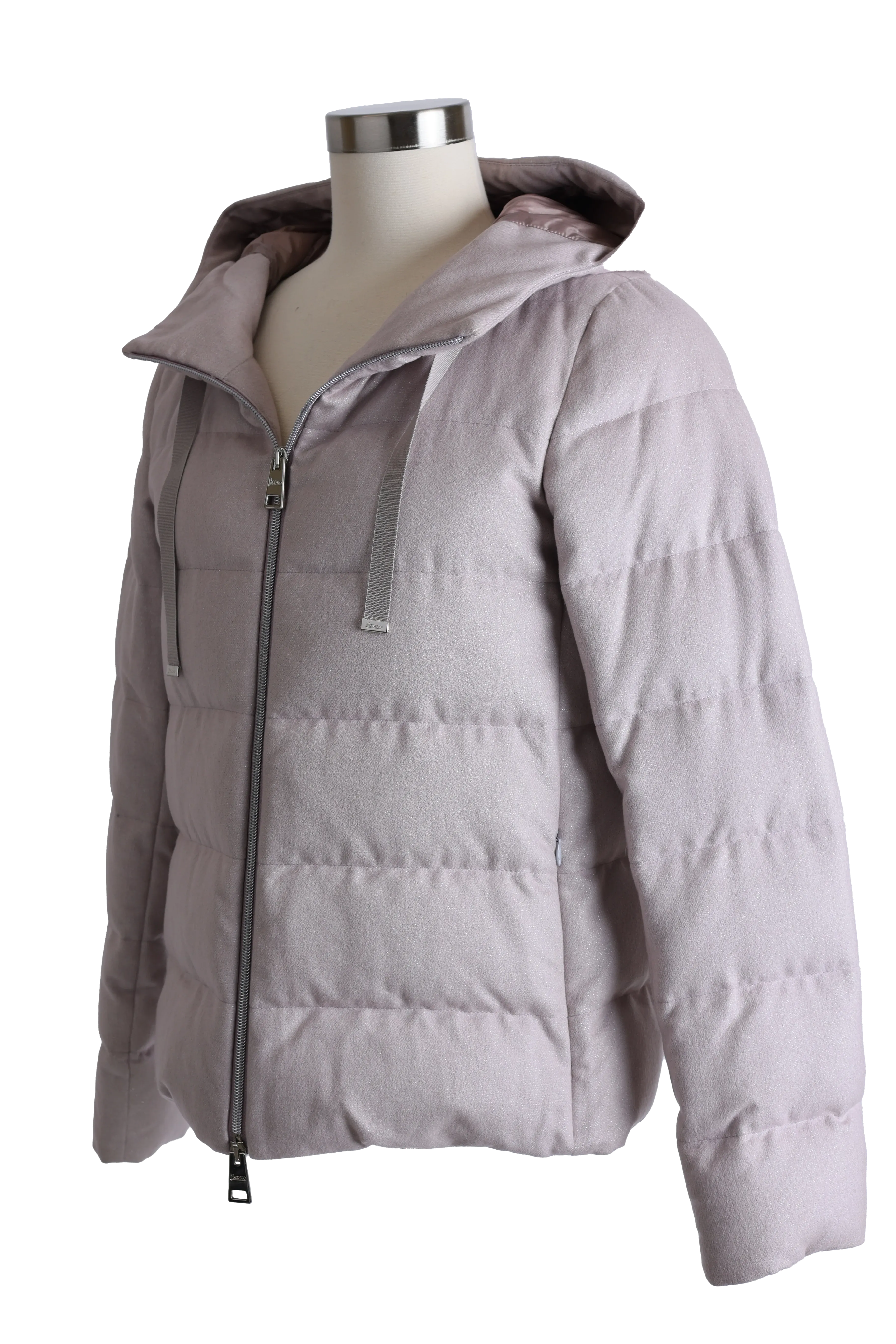 Waterproof Silk/Cashmere Down Puffer Jacket