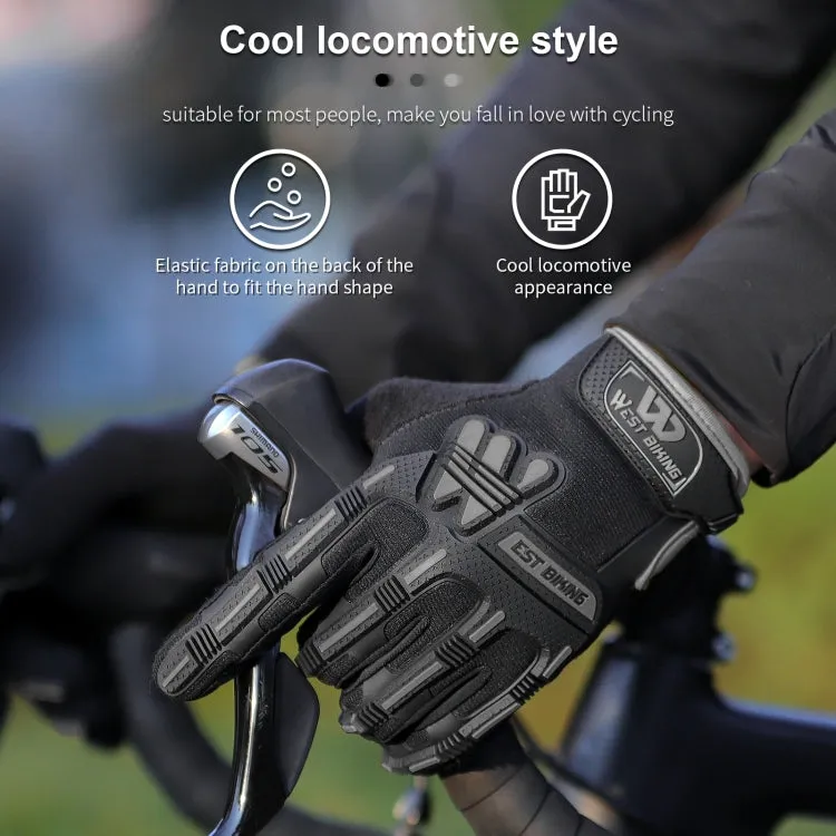 WEST BIKING YP0211208 Riding Gloves Motorcycle Bike Long Finger Non-Slip Touch Screen Gloves, Size: L(Black Blue)