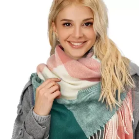 Women's Winter Scarves - Plaid Warm Cozy Shawls and Wraps