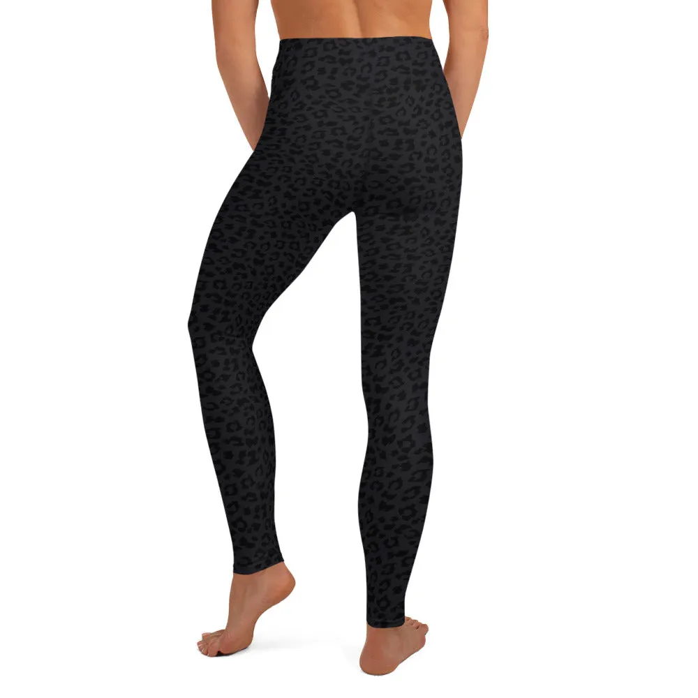 Yoga Leggings in Dark Grey Leopard